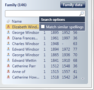 Search options