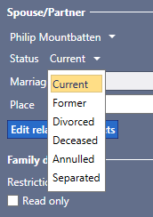 New spouse statuses