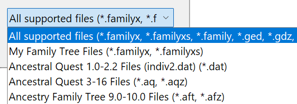 Filtering files on database type