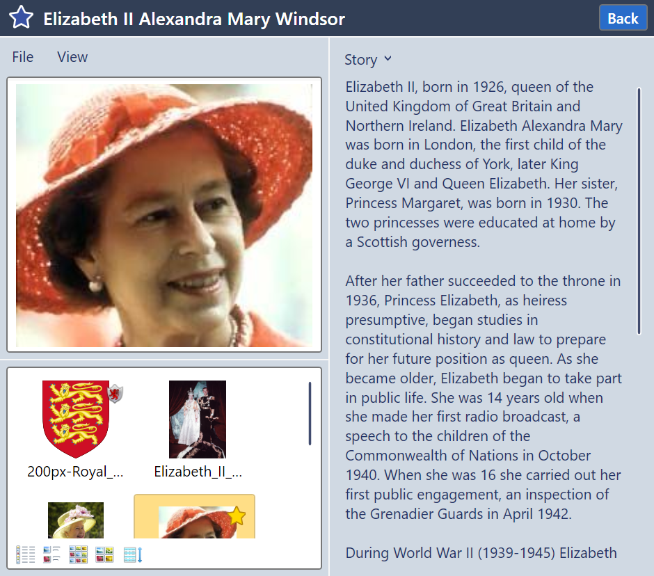 The Photos and Story view