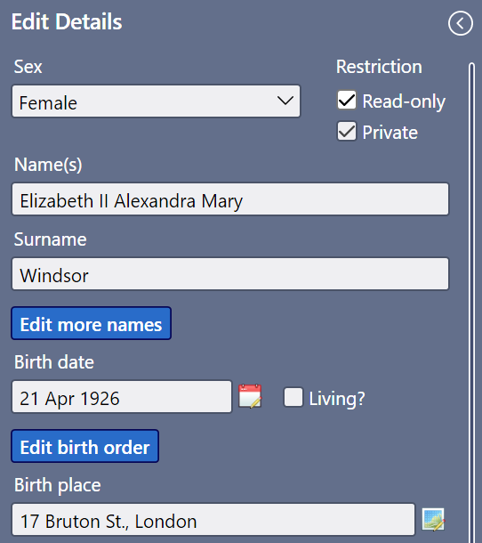 An example of a person with a "Private" restriction setting