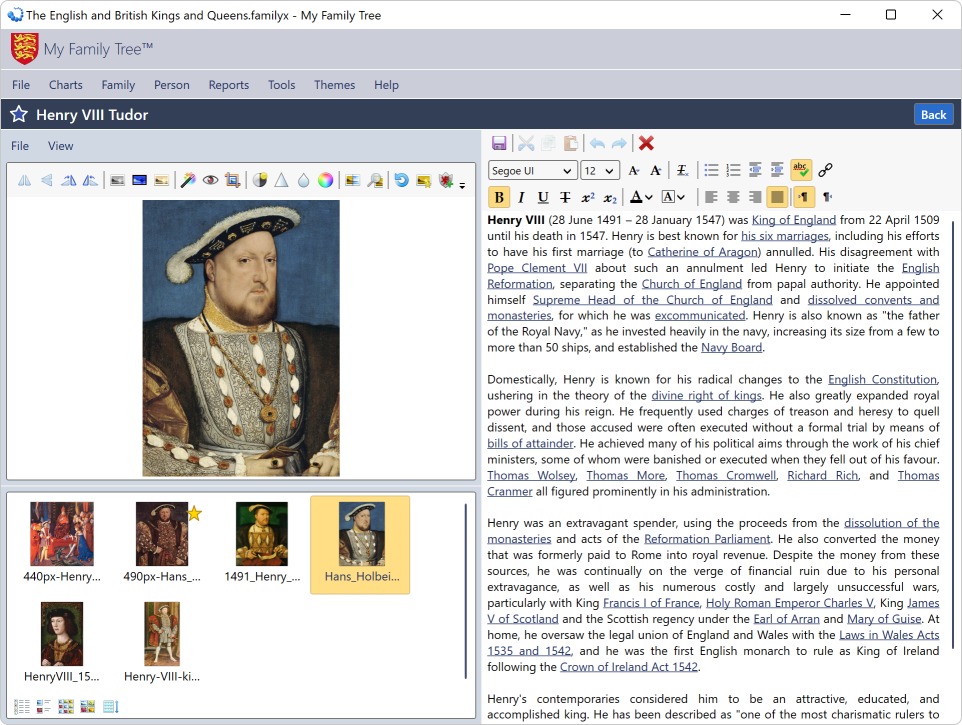Multimedia and formatted notes screenshot